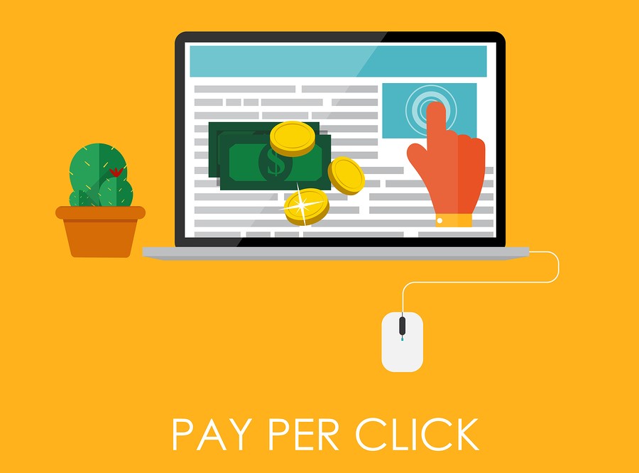 Computer monitor showing PPC management graphic