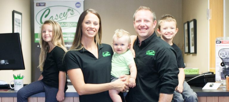 Casey's Automotive owners with their family