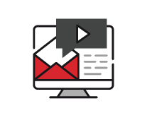 Graphic of an envelope on a computer screen