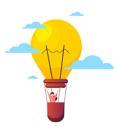 Light Bulb in the form of a hot air balloon