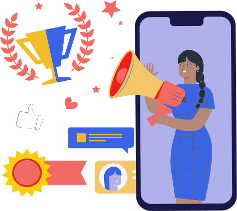 Illustration of woman holding megaphone
